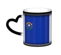 Nevada State Flag Print Ceramic Mug, Black to White Thermochromic Coffee Cup for Home Office Cafe