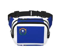 Nevada State Flag Print Waist Pack Square Waist Bag Workout Hiking Running Travel Gym Pretty Zipper Fashion