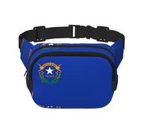 Nevada State Flag Square Double Layer Waist Bag Crossbody Bag/Adjustable Strap Chest,for Travel Workout Running Print with