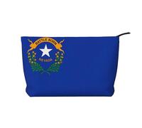 Nevada State Flag Women's corduroy cosmetic bag, portable zipper hand-held wallet, suitable for travel and daily storage of cosmetics,