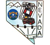 Nevada State Shaped Map, Metal, no gemstone