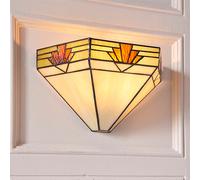 nevada tiffany glass wall light in matt black