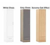 Nevada White Gloss Bedroom Furniture Range Wardrobe Chest Drawers Bedside