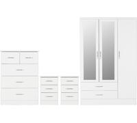 Zenith 3 Door 2 Drawer Wardrobe Bedroom Set Grey