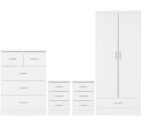 Zenith 2 Door 1 Drawer Wardrobe Bedroom Set Grey