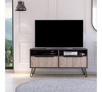 Nevada wide screen TV rack with 4 doors - Smoked oak