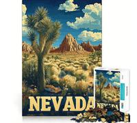 Nevada Wilderness Joshua Tree Desert Travel Poster 1000 Piece Jigsaw Puzzle for Adults Brain Tease Toy Together Fun Perfect Cut (38x52cm)