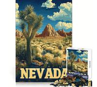 Nevada Wilderness Joshua Tree Desert Travel Poster 1000 Piece Jigsaw Puzzle for Adults Brain Tease Toy Together Fun Perfect Cut (38x52cm)