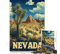 Nevada Wilderness Joshua Tree Desert Travel Poster 1000 Piece Jigsaw Puzzles for Adults Teenagers Mind Game Toy Together Fun Neat Cut Amazing Present (50x75cm)