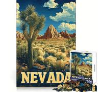 Nevada Wilderness Joshua Tree Desert Travel Poster Jigsaw Puzzles 1000 Piece for Adults Memory Boost Indoor Fun Pattern Assembly (38x26cm)