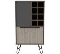 Nevada Wine Cabinet - Grey Oak - Hairpin Legs