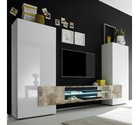 nevaeh white high gloss entertainment unit in pero with led