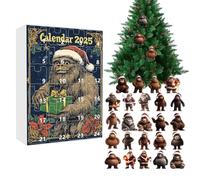 Nevalerra 2025 Christmas - 2D Acrylic Monkey - Monkey Countdown Earring 24 Days | Home Christmas Tree Car Rearview Mirror Wall Window Door Adults Children