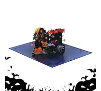 Nevalerra 3D Halloween Card | Spooky Pumpkin Halloween 3D Greeting Card | Paper Sculpture Horror Collectible Decoration for Bookshelf Mantel Dining Table Nights