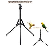 Nevalerra Adjustable Bird Seat Stand, Adjustable Parrot Seat Improve Our Training - Inch Height Adjustable Parrot Stand, Perch Toy Made of Natural Wood