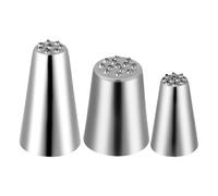 Nevalerra Cake Decorating Nozzles Kit | 3 Piece Stainless Steel Reusable Rustproof Icing Nozzles for Decorating Kit, Home Bakery Shop Restaurant Commercial