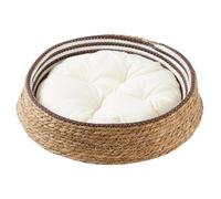 Nevalerra Cat Basket | Comfortable in All Seasons with Cushion, Round Cat Basket - For Rest, Nap and Play in the Living Room, Bedroom, Garage, Windowsill and Balcony