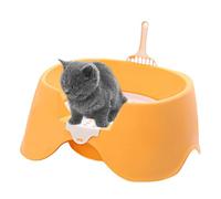Nevalerra Cat Litter Tray Large Cat Litter Tray with High Rim Open Toilet for Small Apartments Rabbits and Large Cats Pet Supplies Storage Indoor