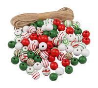 Nevalerra Christmas Beads for Jewellery Making - Wooden Beads Christmas These Christmas Beads Inspire Unique | Festive Decoration for Craft Activities Women Girls Art Festival Party