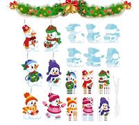 Nevalerra Christmas Ornament Crafts, 2D Decorations with Stickers | Make Christmas Tree Decorations for Children and Adults, for Tree, Class, Home, Winter, Window,