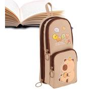Nevalerra Cute Animal Pencil Case - Capybara Panda Pen Holder Cute Pencil Case | Large Pen Box Pen Organizer Case Stationery Bag, brown, see description, See description