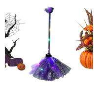 Nevalerra Decorative Broom | LED Illuminated Cosplay by Hand - Broom for Halloween Costume - for Students Women Teenagers Adults Home at the Cemetery Party Escape Room