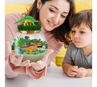 Nevalerra Dinosaur Terrarium Set with Lighting, Dinosaur Includes Terrarium Set for Arts and Crafts Set, Dinosaur Crafts with LED Night Light and Remote Control, Room Decoration