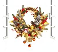 Nevalerra Door Wreath | Decoration with Garland for Wall, Artificial Christmas Wreath | Indoor Outdoor Wall Window Porch Garage Home Wedding Winter