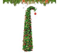 Nevalerra Fake Christmas Tree | Retractable 5ft for Home Decoration | Red and Green Christmas Tree Decorations | For Parties Indoor Outdoor Living Room Garden Patio Office School