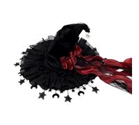 Nevalerra Gothic Lolita Witch Hat Headpiece, Halloween Costume Accessory | Cosplay Witch Costume Headwear for Holiday Party Fancy Ball Masquerade Celebration Photography