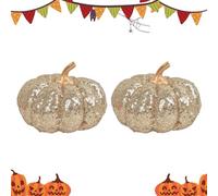 Nevalerra Pumpkins for Decoration, Artificial Autumn Decorations for Halloween with Pumpkins, 2 Pieces for Home Rustic Outdoor Desk Kitchen Living Room Bedroom