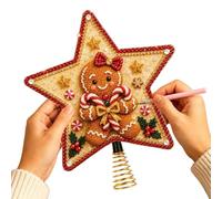 Nevalerra Rhinestone Art Kit Tree Topper DIY Christmas Star Tree Decoration | Pearl Rhinestone Art Set for Beginners Adults Artists Hobbyists Home Apartment Workshop Living Room Bedroom gingerbread man