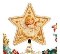 Nevalerra Rhinestone Art Kit Tree Topper DIY Christmas Star Tree Decoration | Pearl Rhinestone Art Set for Beginners Adults Artists Hobbyists Home Apartment Workshop Living Room Bedroom Office Angel