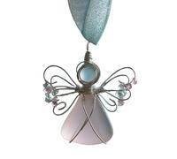 NEvalerra Sea Glass Angel Christmas Ornament - 2D Acrylic Charm, Elegant, Lightweight and Durable Clear Angel | Perfect Holiday Tree Decoration for Home