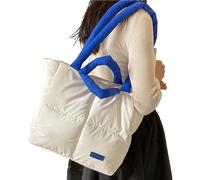 Nevalerra Shoulder Puffer Baaag - Puffer, Quilted Tote | Winter Down Padding Shoulder Bag with Zipper Large Capacity, Trendy Casual Puffy Padded Satchel for Books Computer Scarf Hat Accessories