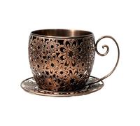 Nevalerra Teacup Planter - 9.84x5.71in Large Hollow Iron Pot, Retro Flower Container, Porch Patio Yard Garden Home Landscape Pathway | Outdoor Indoor Farmhouse Weatherproof Gardening Drainage Decor