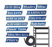 Nevalerra Toolbox Labels Toolbox Drawer Tags - Reusable Magnetic Labeling Syste| With Magnet Stickers 12-Piece - Reusable Tool Box Drawer Tags - for Identifying Carts Garage Cabinet Workshop Household