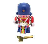 Nevalerra Wind Up Robot Toy - Tin Retro Classic Clockwork Spring - Drumming Action Tabletop Bookshelf Figurine For Robot Favors For Collection, Xmas