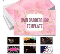 Nevaou Custom Business Cards Personalised with Logo, Barbershop Template, 1000 Pcs, 90x54 mm/3.5x2 inch, Double-Sided Design, Waterproof