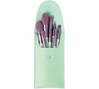 Neve Cosmetics Set of 8 Travel Brushes in Handy Pouch Mint Green | Pastel Pop