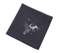 Neve Pewter/Silver Woodland Stag Embroidered Christmas Napkin 18" x 18"