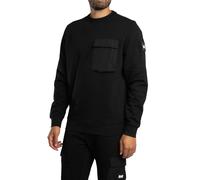 Weekend Offender SW3A16 Neve Nylon Pocket Cotton Crew Sweat Top - Black