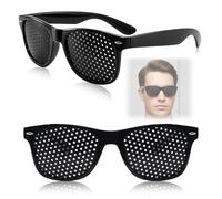 Neveance 2 Pcs Pinhole Glasses, Vision Correction Glasses with Scientific Design, Anti Fatigue Eye Protection Glasses for Long Distance Driving and Screen Use