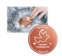 Neveance Bird feeders, 1 Pc 99.99% Pure Copper Purification Bath Disk 0.08cm Thick with Triple-Point Support Bird Bath for Garden All-Season Natural Water Cleaner Fits Outdoor Bowls Fountains