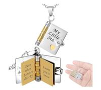 Neveance My Little Star Book Necklace, Engraved Daughter Gift with Openable Pendant, Adjustable Stainless Steel Clavicle Chain for Women, Birthday Christmas Keepsake for Granddaughter 1pcs