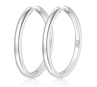 NEVEGE 925 Sterling Silver Hoop Earrings for Women Hypoallergenic Large Silver Hoop Earrings Lightweight Silver Hoops Big Hoops Earring for Women 20mm