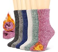 NevEND 6 Pairs Women's Wool Merino Winter Thermal Boot Thick Insulated Heated Socks For Heavy Duty Cold Weather Outdoor Activities