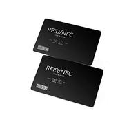 NEVEQ RFID & NFC Blocking Card - Anti-Theft Security for Credit/Debit/ID Card. Secure Your Identity and Finance Information with a Slim-Design Card Protector, 2 pcs. (Black)