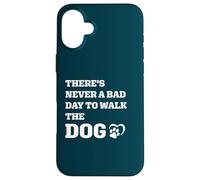 Never a Bad Day to Walk the Dog Paw Print Heart Graphic Gift Case for iPhone 16 Plus