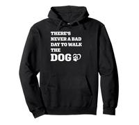 Never a Bad Day to Walk the Dog Paw Print Heart Graphic Gift Pullover Hoodie